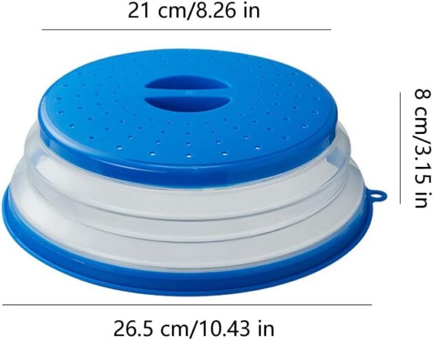 Collapsible Microwave Cover with Steam Vent – BPA-Free, 10.5" (Yellow) - Image 3