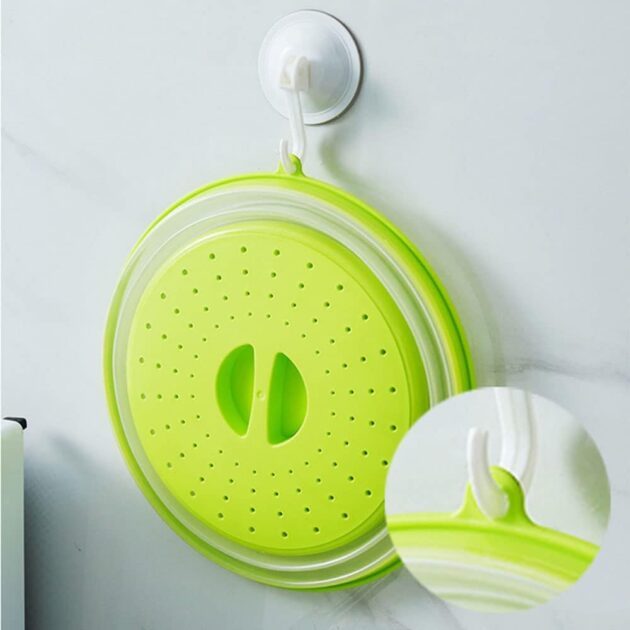 Collapsible Microwave Cover with Steam Vent – BPA-Free, 10.5" (Yellow) - Image 4