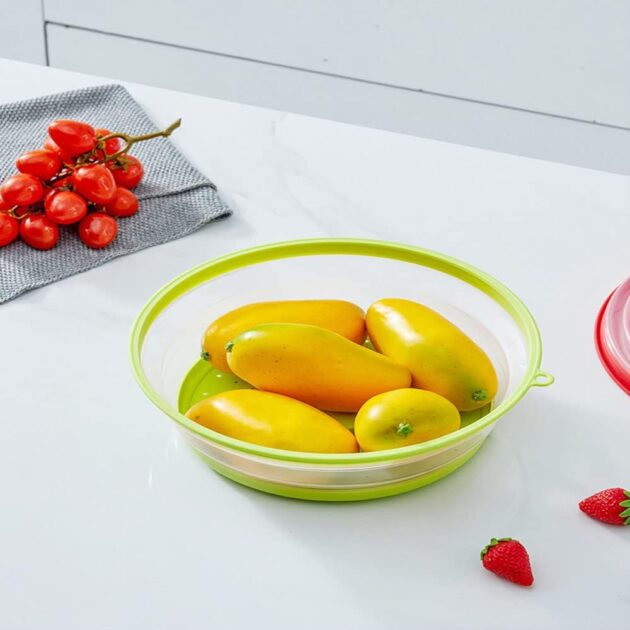 Collapsible Microwave Cover with Steam Vent – BPA-Free, 10.5" (Yellow) - Image 5