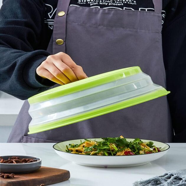 Collapsible Microwave Cover with Steam Vent – BPA-Free, 10.5" (Yellow) - Image 7