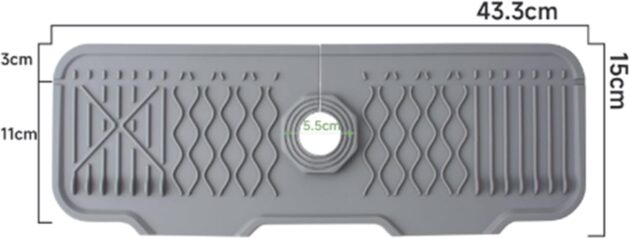 Silicone Sink Faucet Mat with Drainage Slope | Anti-Slip Drip Catcher Tray & Splash Guard - Image 3
