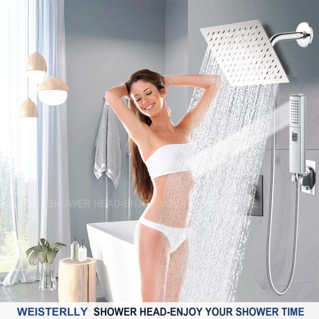 Luxury Rainfall Shower Head with Handheld & 78" Hose | High Pressure Combo with 2 Settings - Image 8