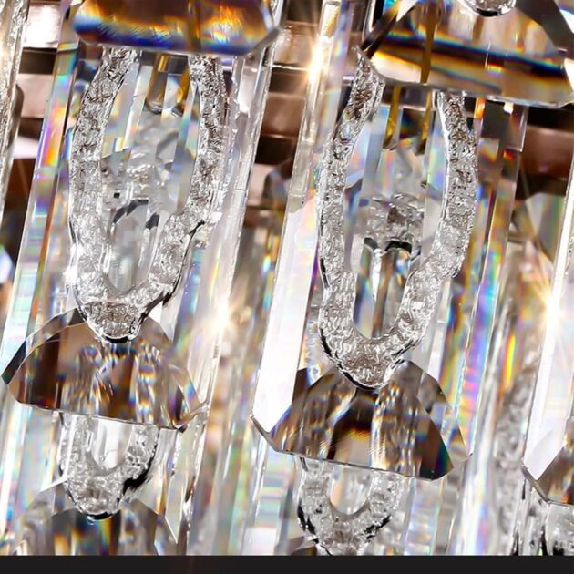 50cm Round LED Crystal Chandelier – Modern Gold Pendant Light - Image 5