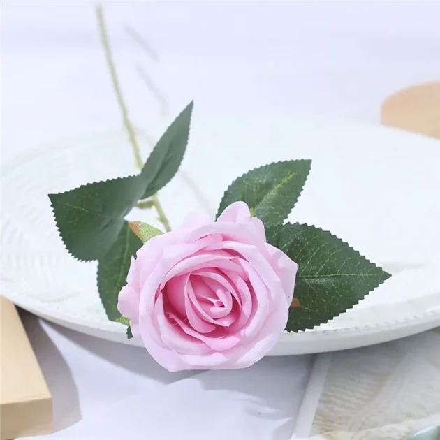 Flannelette Rose Mini Bouquet | Realistic Artificial Roses for Home Decor & DIY Creations - Image 4