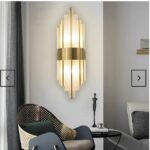 Crystal Wall Glass Shade and Gold fixture
