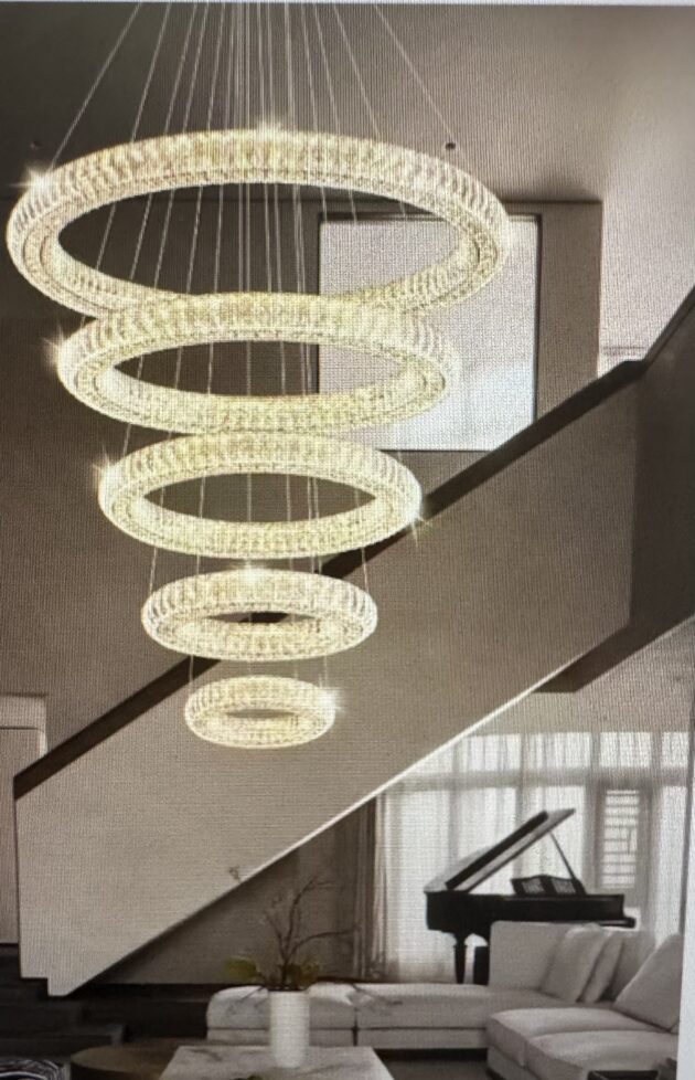 5 rings LED lights pendant chandelier - Modern Elegance with Multi-Layered Brilliance