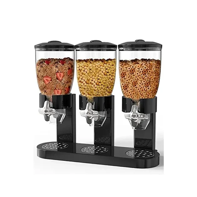 Triple Dry Food Dispenser – Portion Control Cereal & Snack Dispenser
