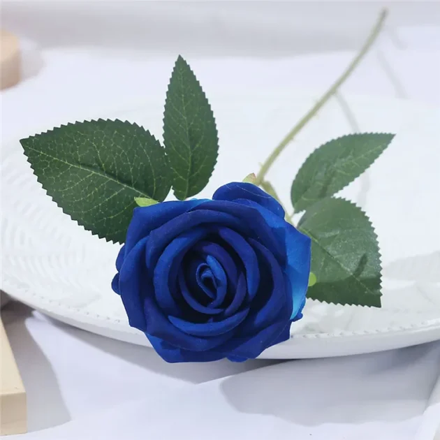 Flannelette Rose Mini Bouquet | Realistic Artificial Roses for Home Decor & DIY Creations - Image 5