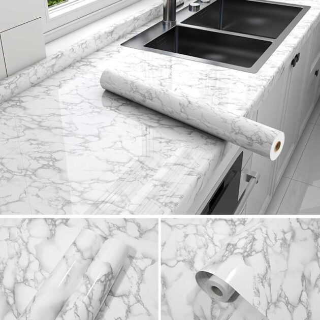 vinyl marble wallpaper self thick - Image 3